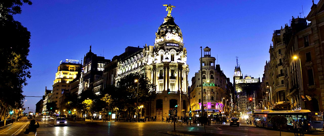 Gran Via nocą, Madryt Gran Via nocą, Madryt